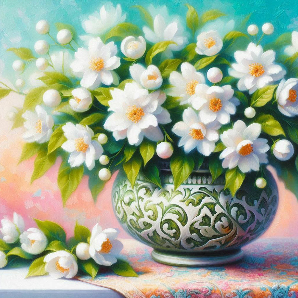 Gardenia - Full Round Drill Diamond Painting 30*30CM