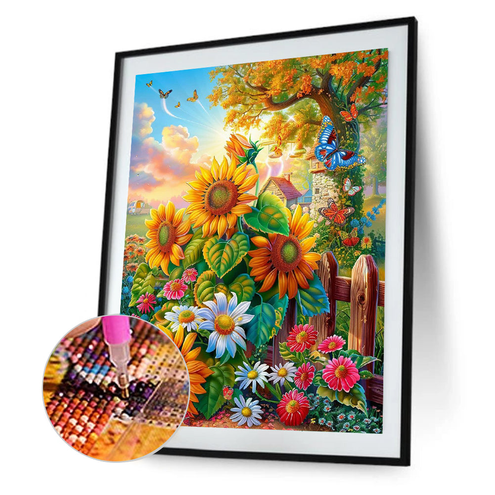 Sunflower - Full Round Drill Diamond Painting 30*40CM
