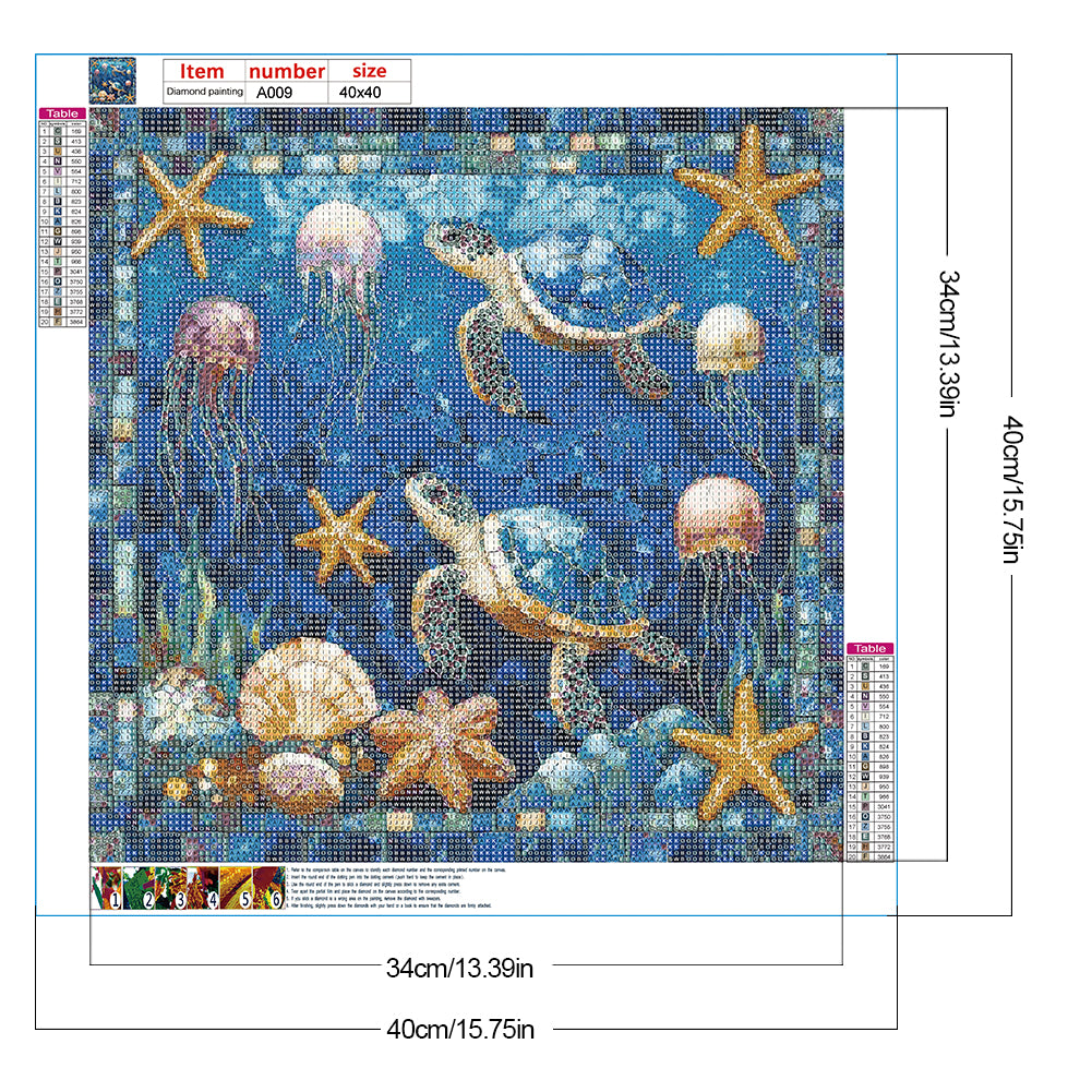Undersea Creatures - Full Round Drill Diamond Painting 40*40CM