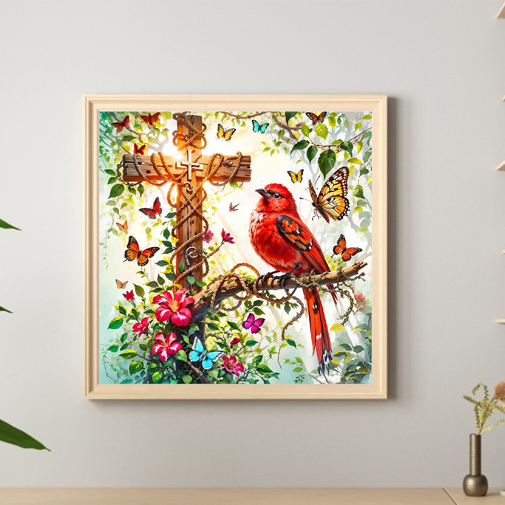 Cross Cardinal - Full Round Drill Diamond Painting 40*40CM