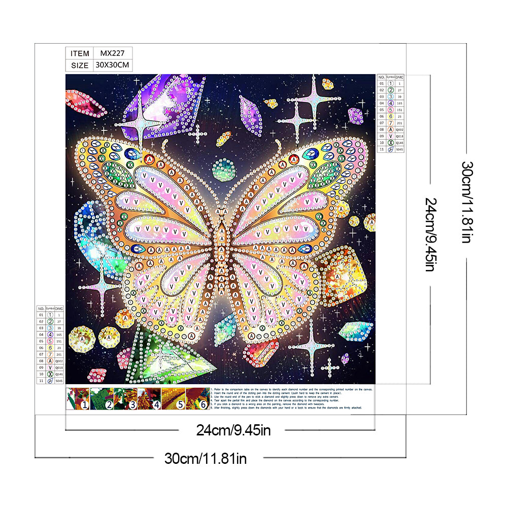 Butterfly - Special Shaped Drill Diamond Painting 30*30CM