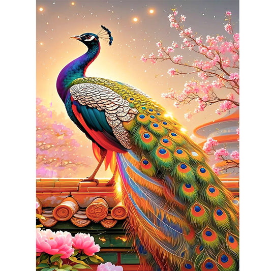 Peacock - Full Round Drill Diamond Painting 30*40CM