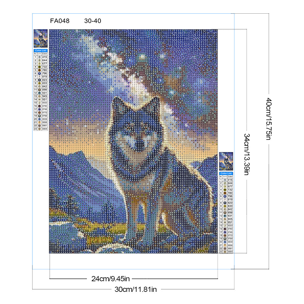 Galaxy Wolf - Full Round Drill Diamond Painting 30*40CM