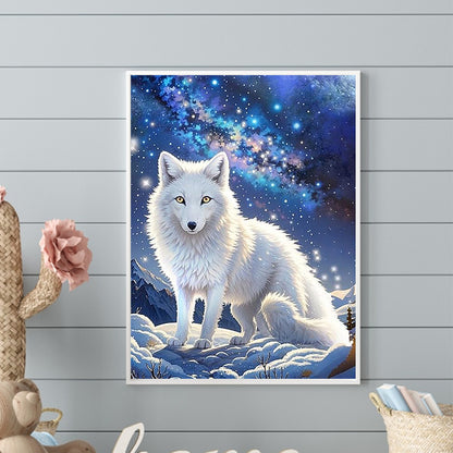 Galaxy White Wolf - Full Round Drill Diamond Painting 30*40CM