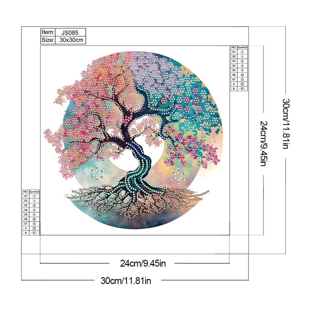 Flower Tree - Special Shaped Drill Diamond Painting 30*30CM