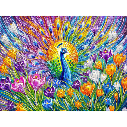 Orchid Peacock - Special Shaped Drill Diamond Painting 40*30CM