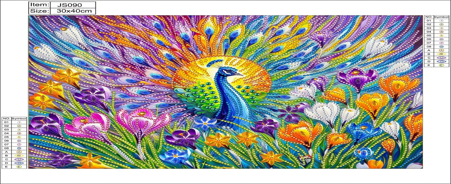 Orchid Peacock - Special Shaped Drill Diamond Painting 40*30CM