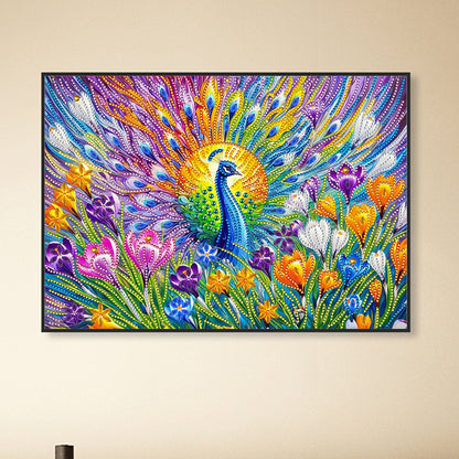 Orchid Peacock - Special Shaped Drill Diamond Painting 40*30CM