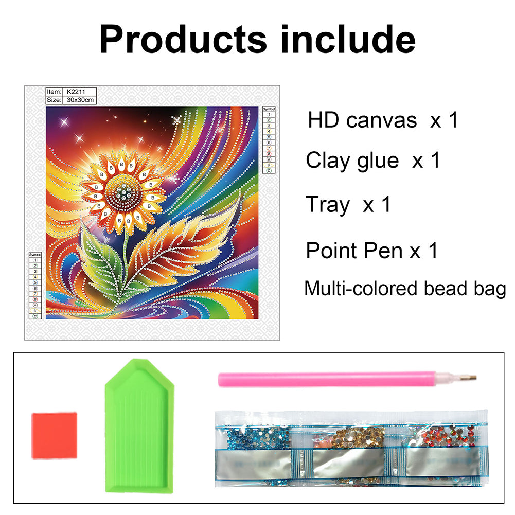 Flower - Special Shaped Drill Diamond Painting 30*30CM