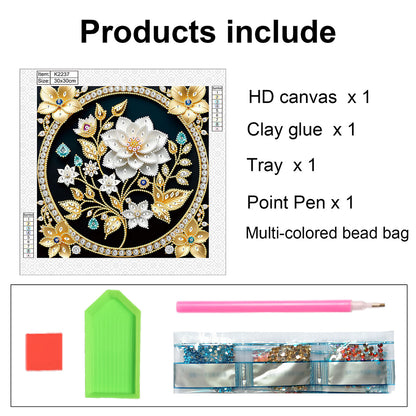 Flower - Special Shaped Drill Diamond Painting 30*30CM