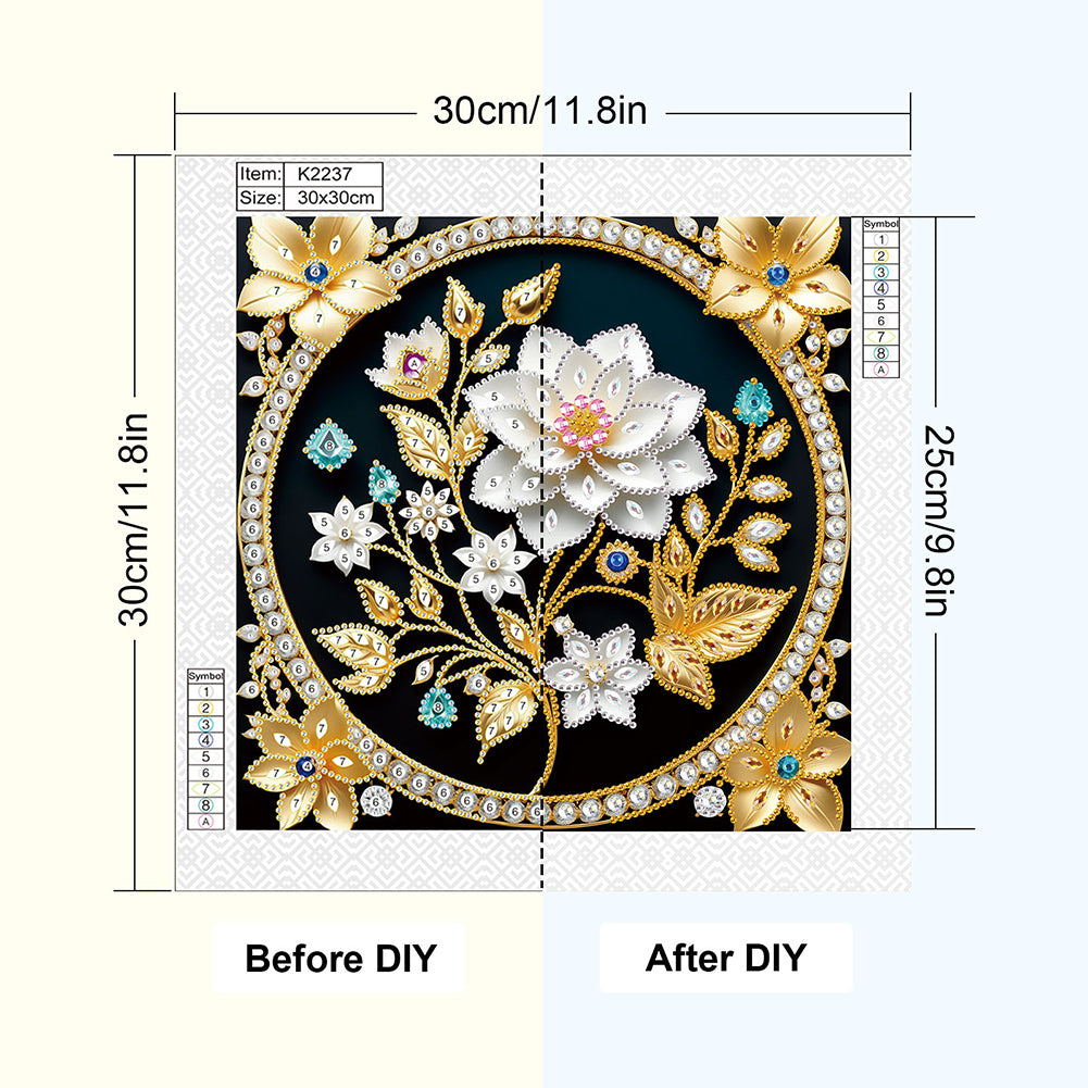 Flower - Special Shaped Drill Diamond Painting 30*30CM