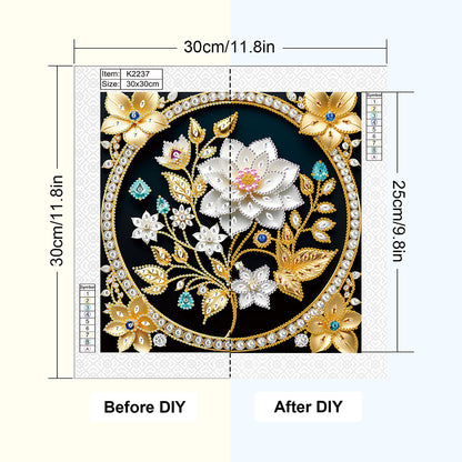 Flower - Special Shaped Drill Diamond Painting 30*30CM