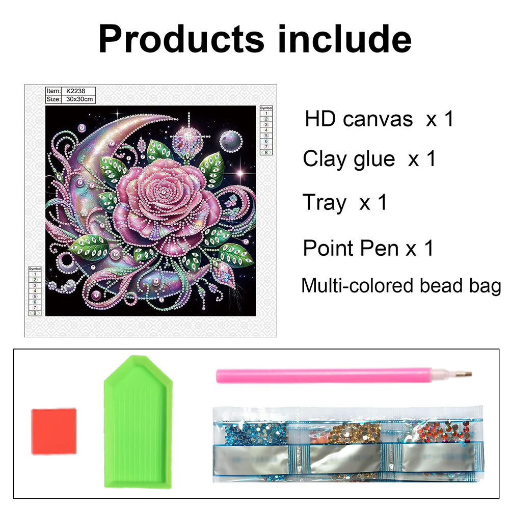 Flower - Special Shaped Drill Diamond Painting 30*30CM