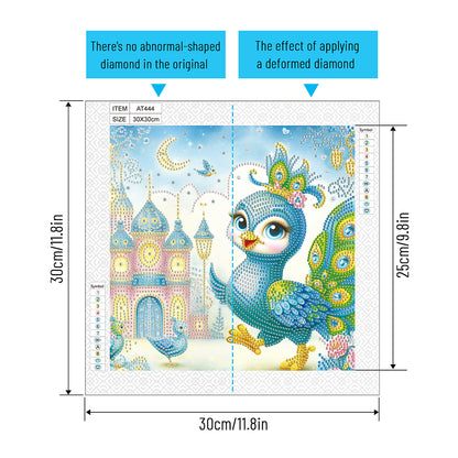 Cartoon Peacock - Special Shaped Drill Diamond Painting 30*30CM