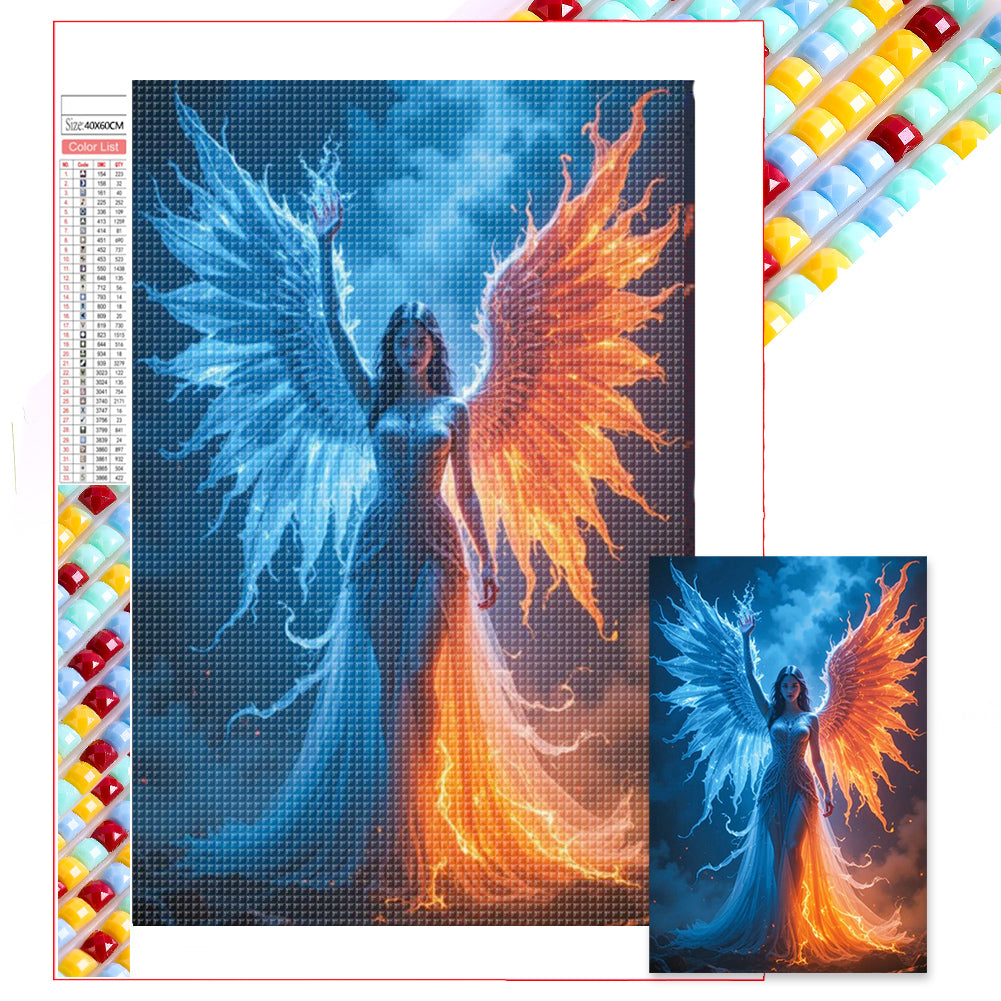 Ice And Fire Angel - Full Square Drill Diamond Painting 40*60CM
