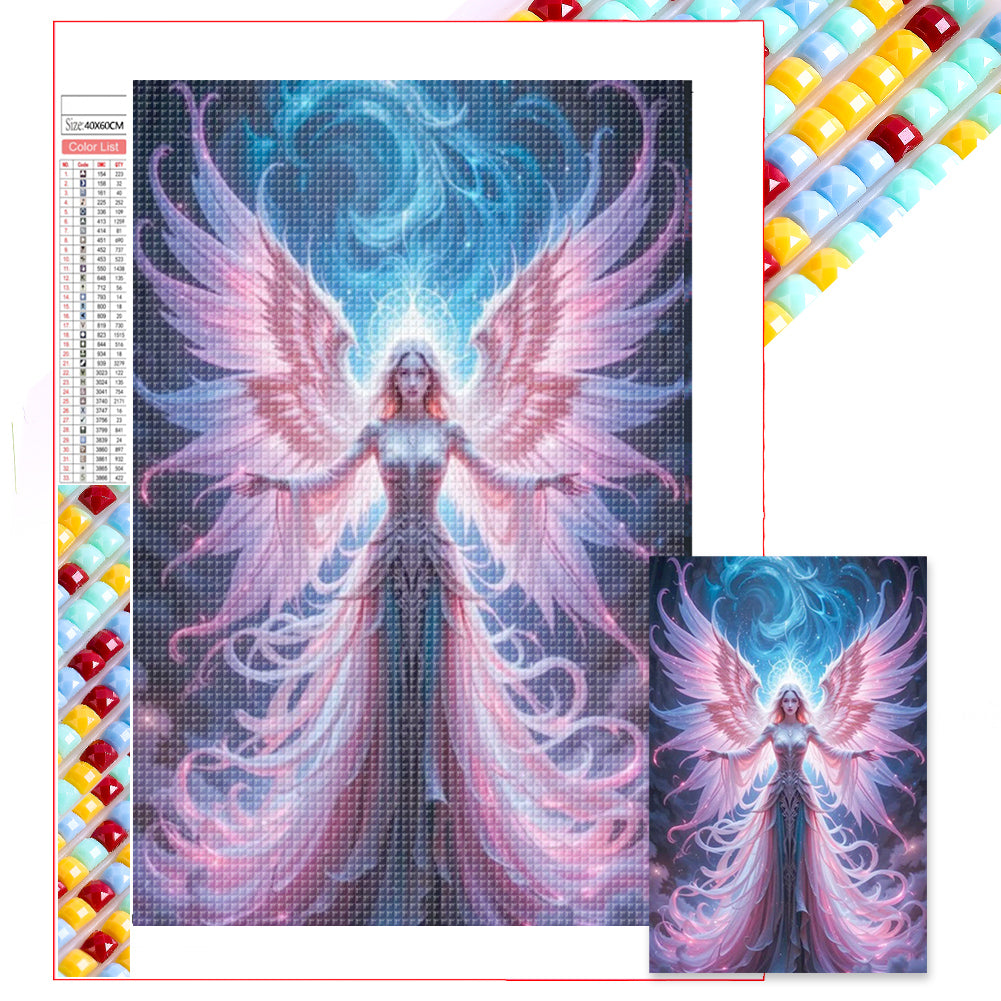 Pink Angel - Full Square Drill Diamond Painting 40*60CM