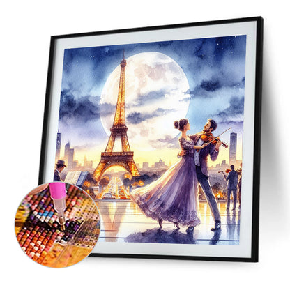 Dancing Under The Eiffel Tower - Full Round Drill Diamond Painting 40*40CM