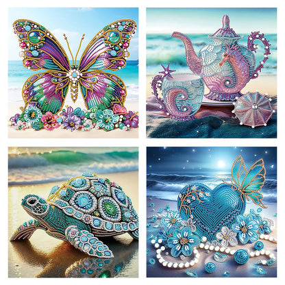 Beach - Special Shaped Drill Diamond Painting 30*30CM
