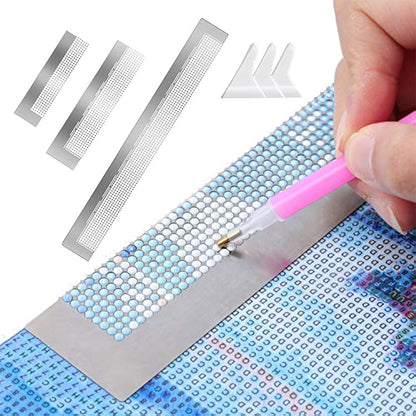 3Pcs Stainless Steel Diamond Painting Ruler 400 800 1020/216 400 800 Blank Grids