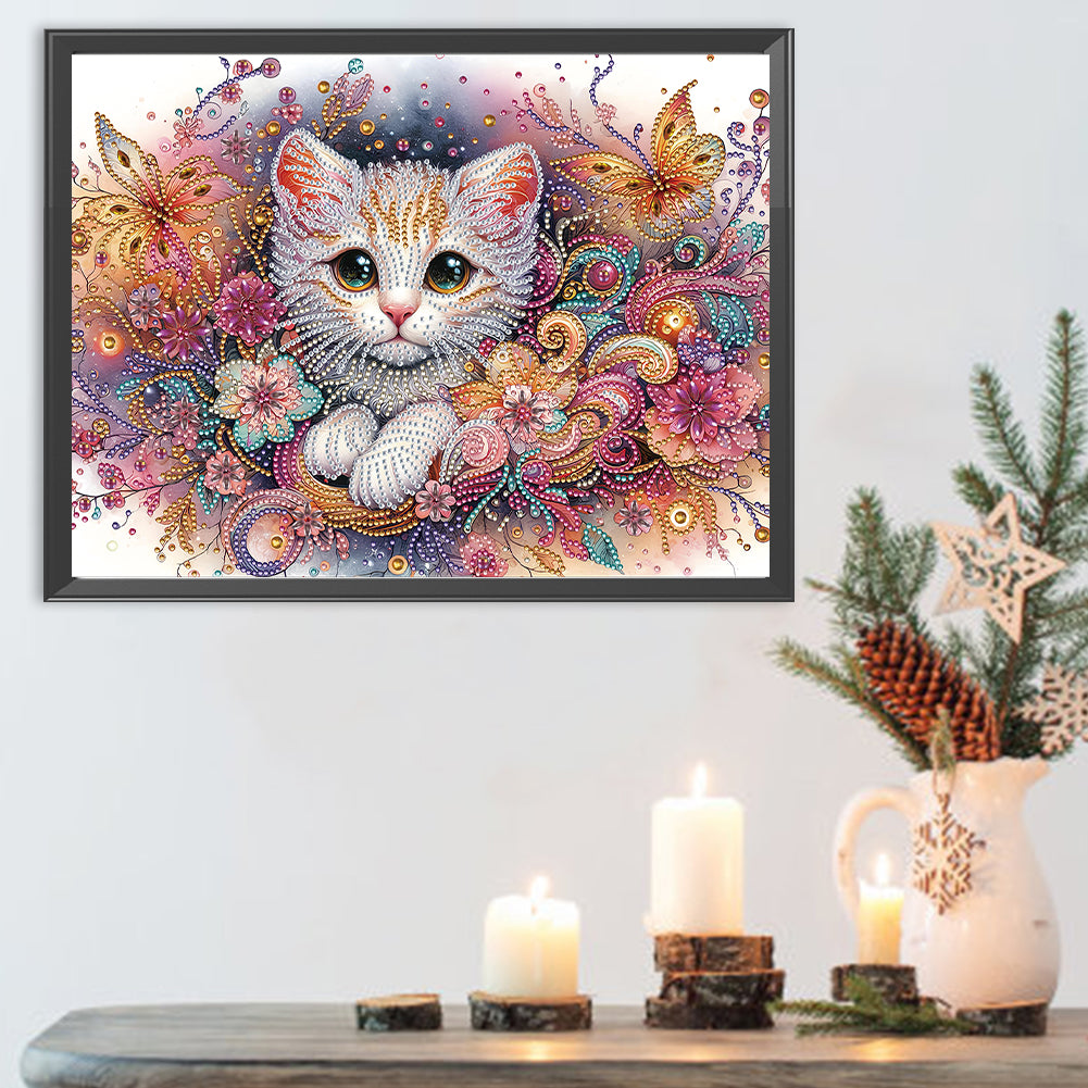 Cat - Special Shaped Drill Diamond Painting 40*30CM