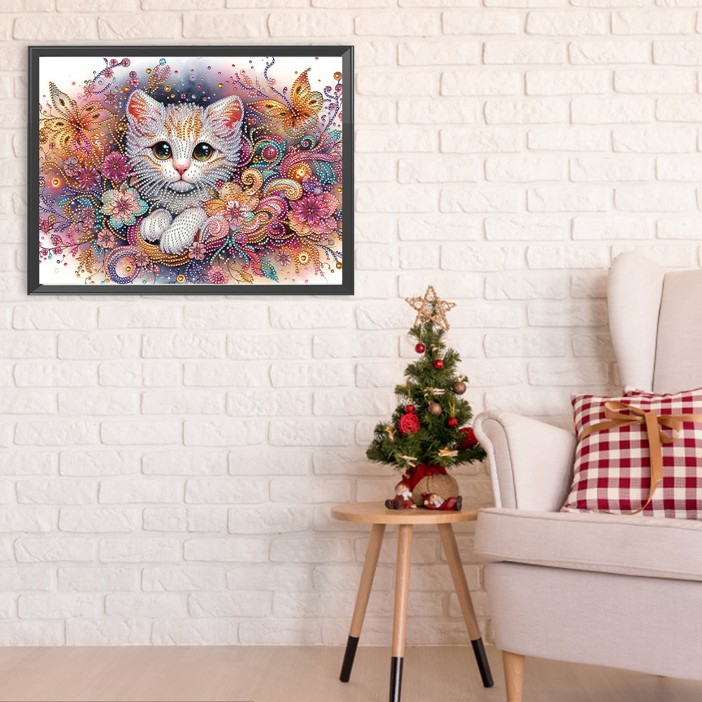 Cat - Special Shaped Drill Diamond Painting 40*30CM