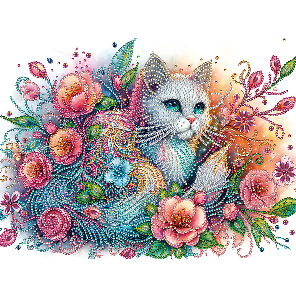 Cat - Special Shaped Drill Diamond Painting 40*30CM