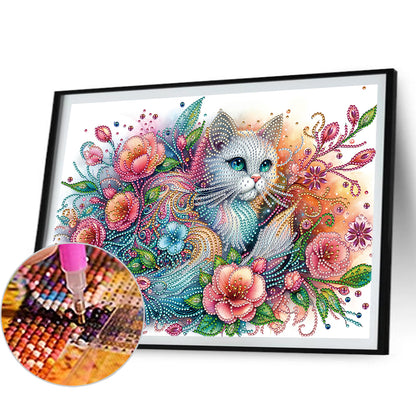 Cat - Special Shaped Drill Diamond Painting 40*30CM
