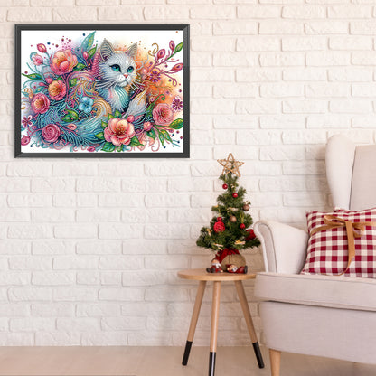 Cat - Special Shaped Drill Diamond Painting 40*30CM