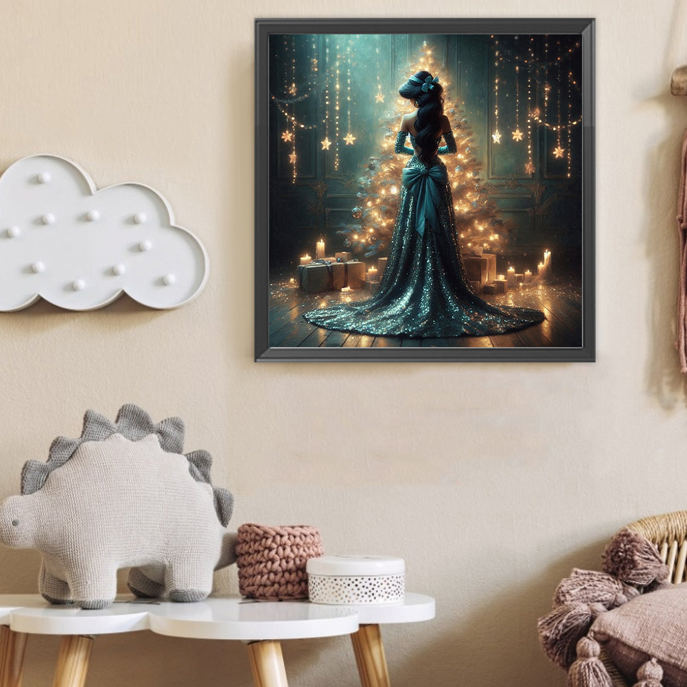 Disney Princess And Christmas Tree - Full Round Drill Diamond Painting 40*40CM