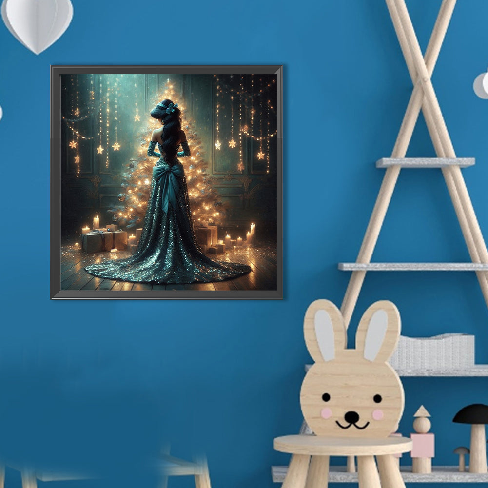 Disney Princess And Christmas Tree - Full Round Drill Diamond Painting 40*40CM