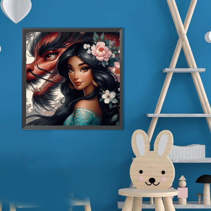 Disney Princess And Dragon - Full Round Drill Diamond Painting 40*40CM