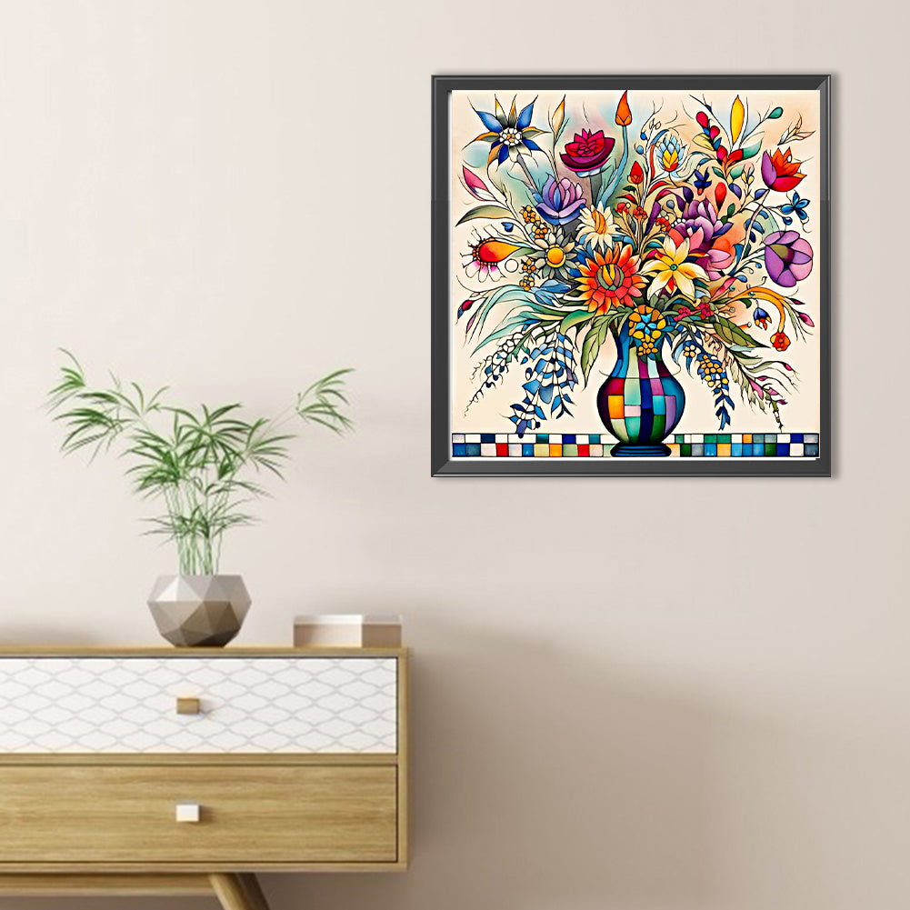 Abstract Flowers - Full Round Drill Diamond Painting 30*30CM