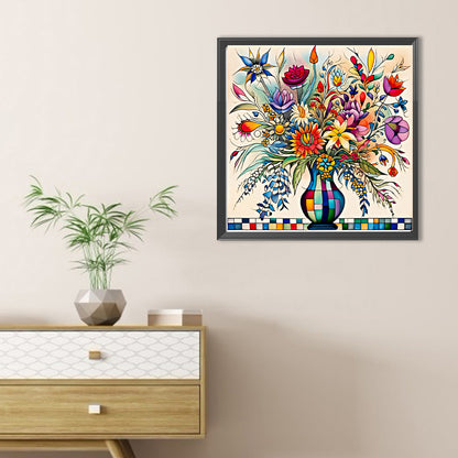 Abstract Flowers - Full Round Drill Diamond Painting 30*30CM
