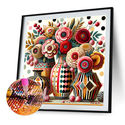 Abstract Flowers - Full Round Drill Diamond Painting 30*30CM