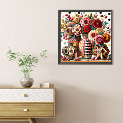 Abstract Flowers - Full Round Drill Diamond Painting 30*30CM
