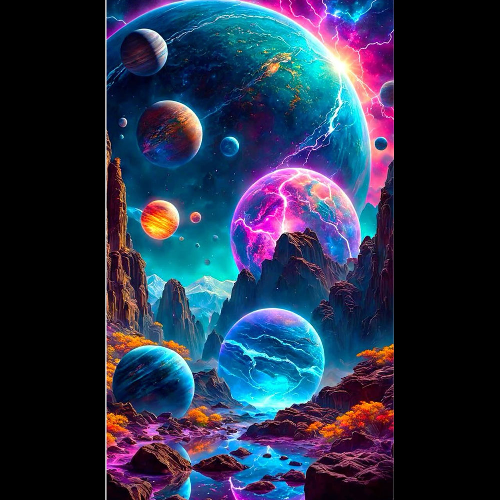 Mountain Scenery - Full Round Drill Diamond Painting 40*70CM