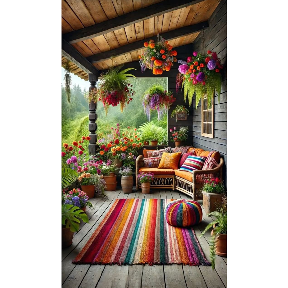 Balcony Scenery - Full Round Drill Diamond Painting 40*70CM
