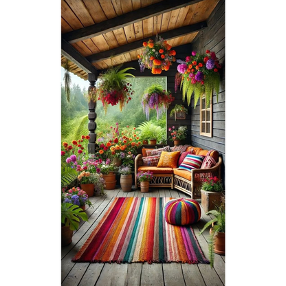 Balcony Scenery - Full Round Drill Diamond Painting 40*70CM
