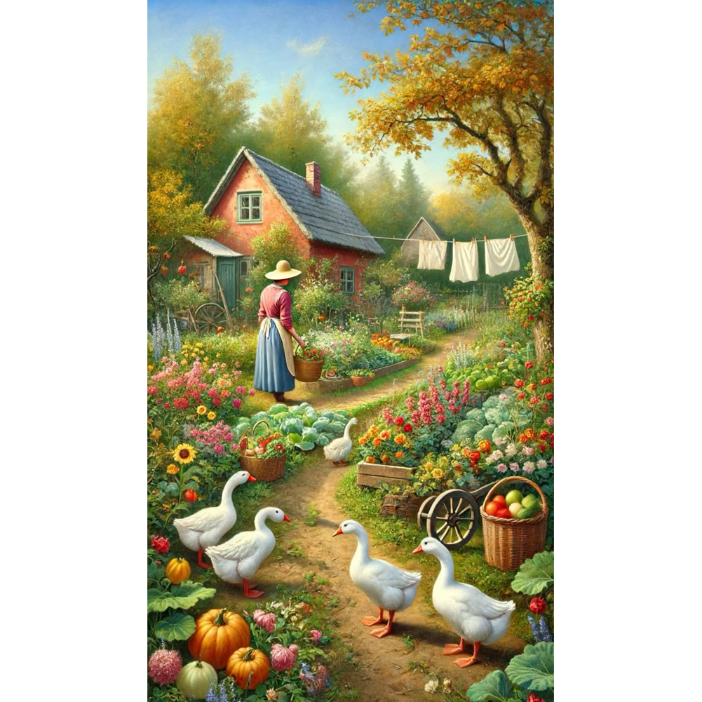 Rural Scenery - Full Round Drill Diamond Painting 40*70CM
