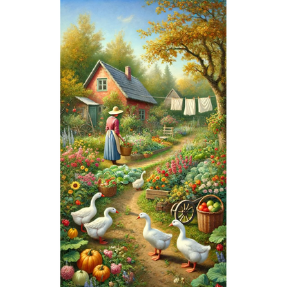 Rural Scenery - Full Round Drill Diamond Painting 40*70CM