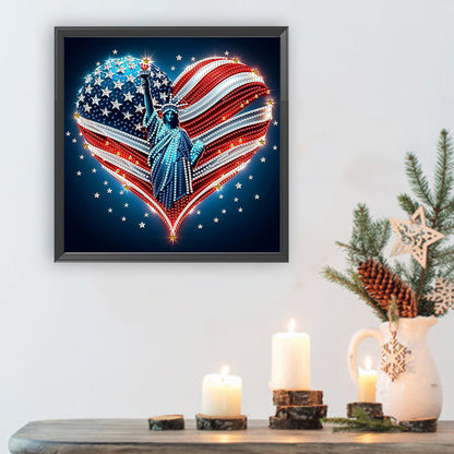 American Flag Independence Day - Special Shaped Drill Diamond Painting 30*30CM