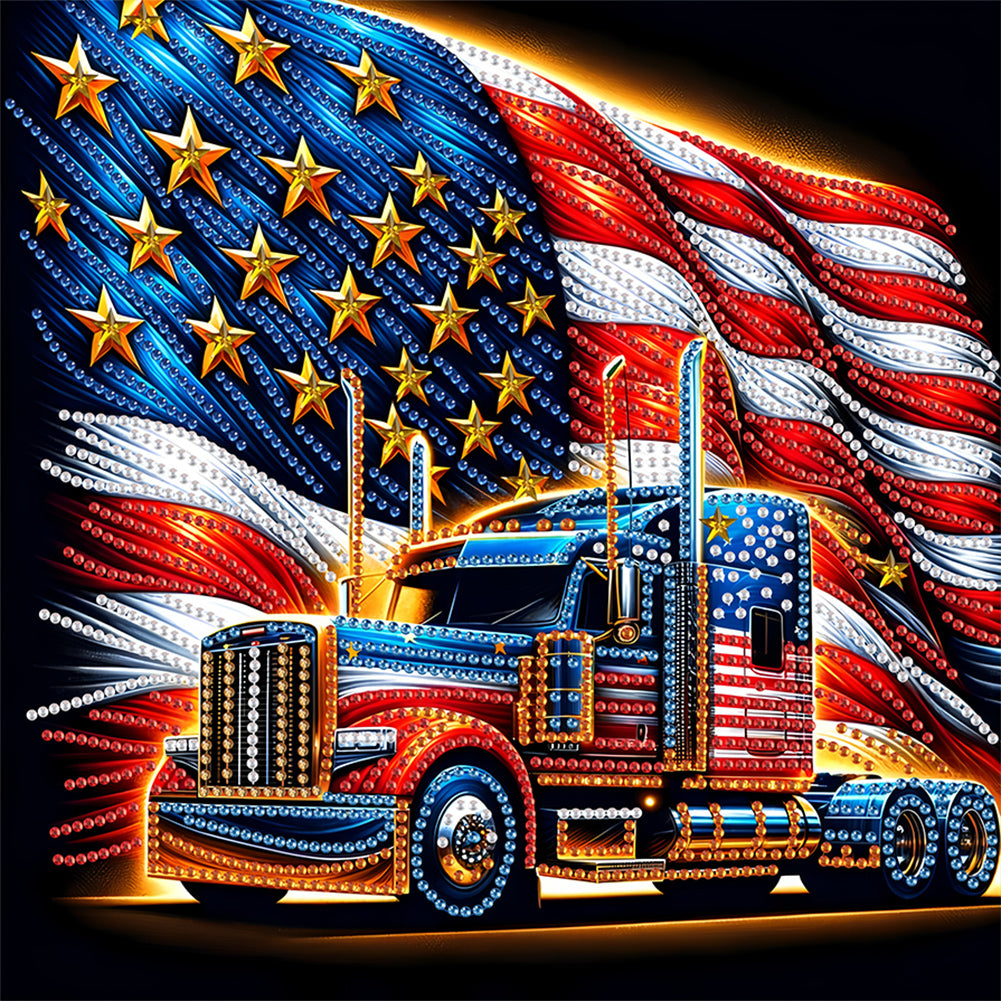 American Flag Independence Day - Special Shaped Drill Diamond Painting 30*30CM