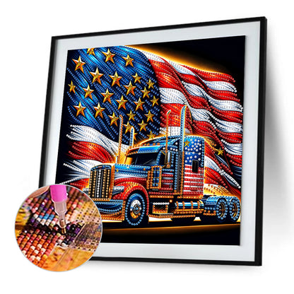 American Flag Independence Day - Special Shaped Drill Diamond Painting 30*30CM
