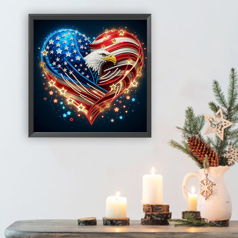 American Flag Independence Day - Special Shaped Drill Diamond Painting 30*30CM