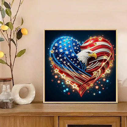 American Flag Independence Day - Special Shaped Drill Diamond Painting 30*30CM