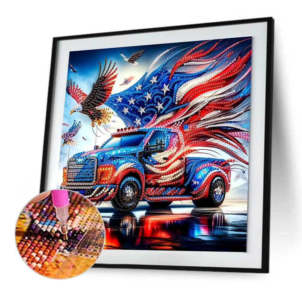 American Flag Independence Day - Special Shaped Drill Diamond Painting 30*30CM