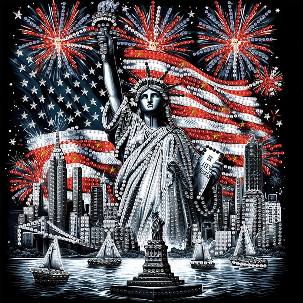 American Flag Independence Day - Special Shaped Drill Diamond Painting 30*30CM