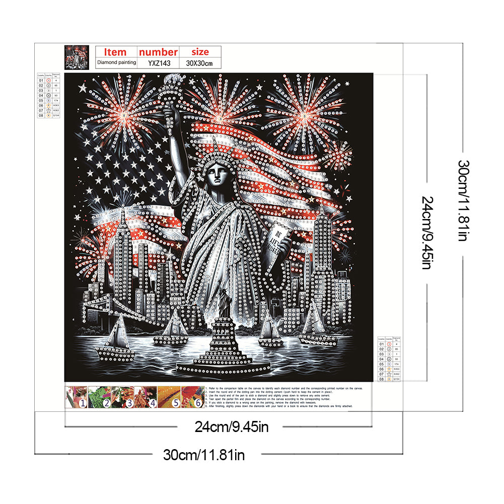 American Flag Independence Day - Special Shaped Drill Diamond Painting 30*30CM