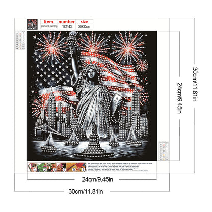 American Flag Independence Day - Special Shaped Drill Diamond Painting 30*30CM