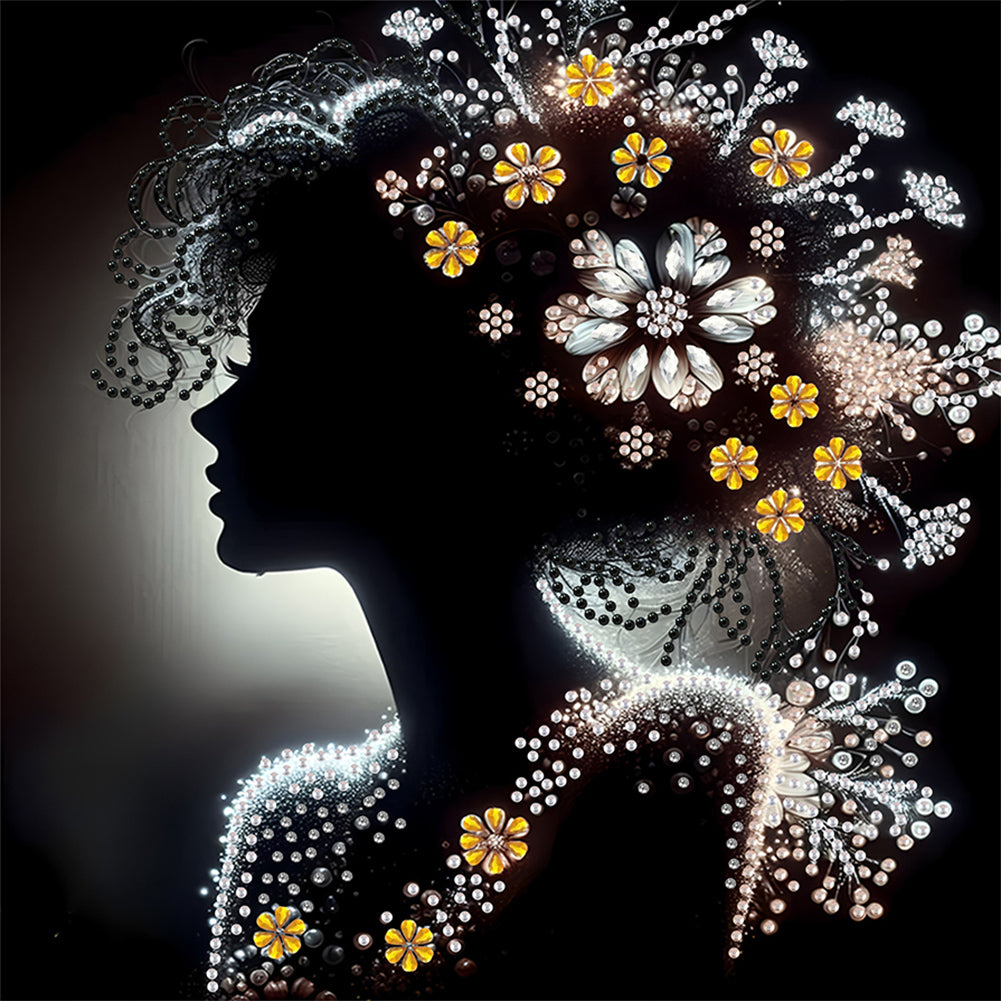 Elegant Silhouette Woman - Special Shaped Drill Diamond Painting 30*30CM